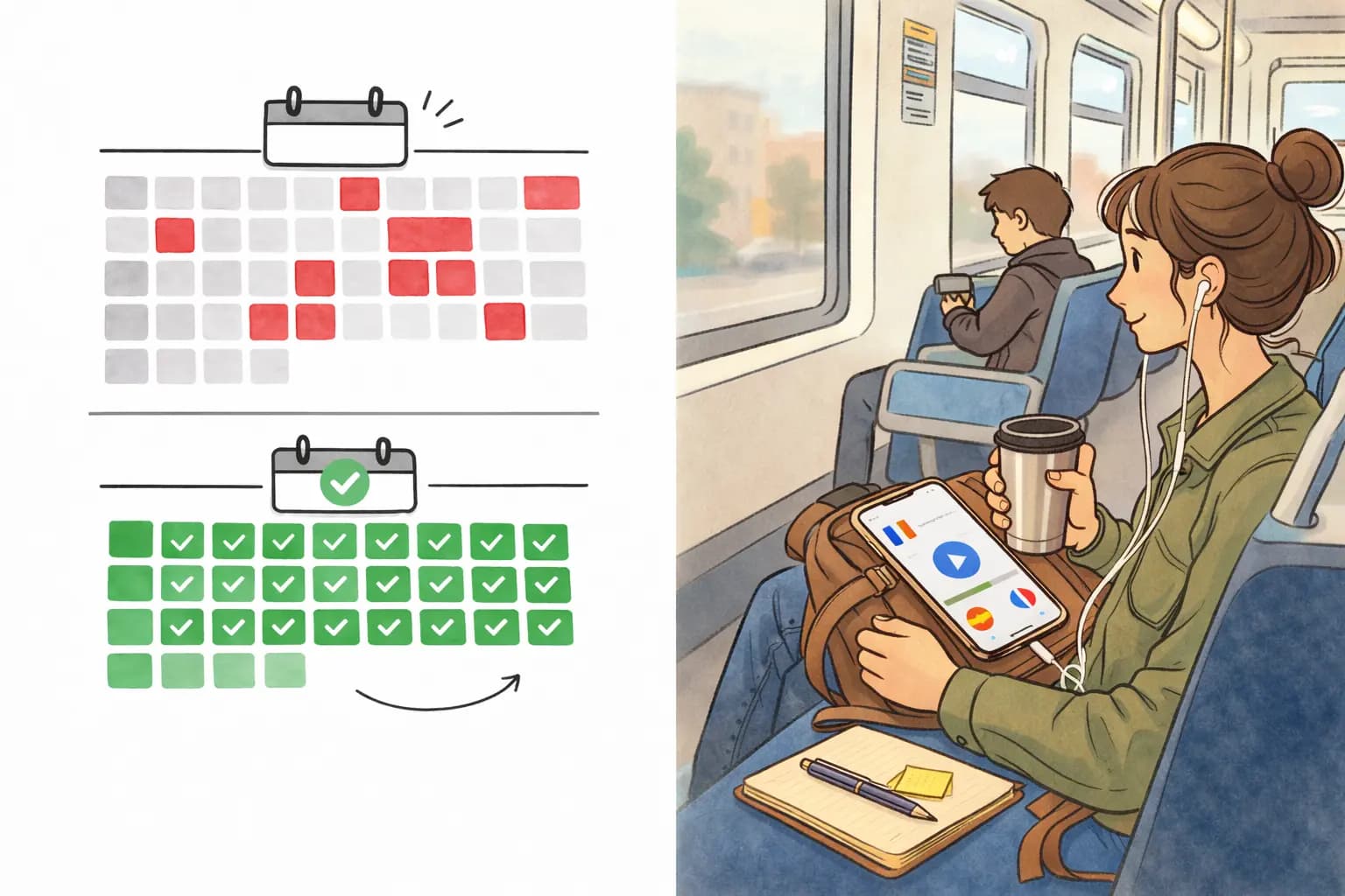 An image of a graph demonstrating that language learning progress is not linear